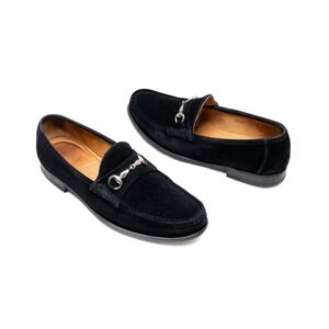 Allen Edmonds Lucca Italy Black Suede Leather Horsebit Loafer Shoe US 9 D / UK 8
